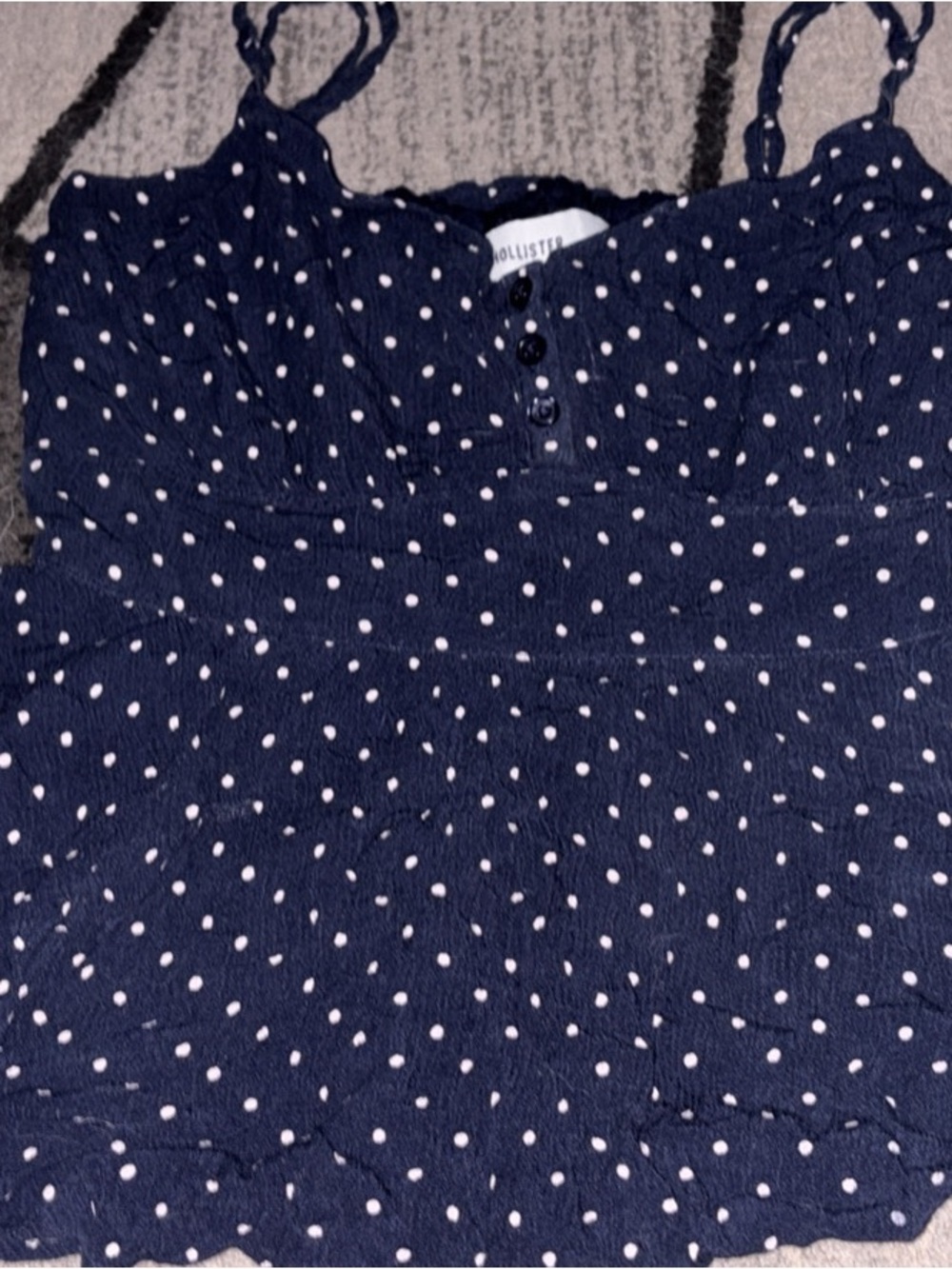 Hollister Navy Polka Dot Smocked Cami